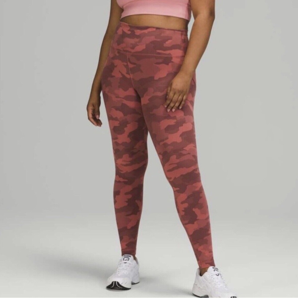 lululemon Wunder Train Heritage Camo 365 Brier Rose 28” leggings 🌹